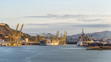 Container Port and Ships, Barcelona, Spain, Europe