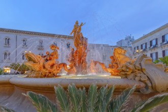 Diana fountain, Ortygia, Syracuse, Sicily, Italy, Europe