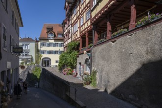 Historic half-timbered houses in Steigstraße, old town centre of Meersburg on Lake Constance, Lake