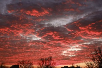 Magnificent evening sky, winter, Germany, Europe