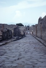 Road at the archaeological site of Roman Pompeii, Italy 1999