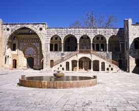 Water fountain in the courtyard of Beit Eddine, Beit ed Dine, Beiteddine Palace of Emir Bashir,