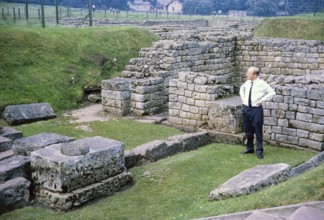 Visit by the Archaeological Society to Hadrian's Wall, Northumberland, England, UK Dr Brian Dobson