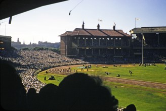 Crowds in the stadium at the Summer Olympics, Melbourne, Australia, 1956, Oceania