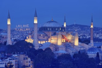 Hagia Sophia Mosque at sunset, Istanbul, Turkey, Asia