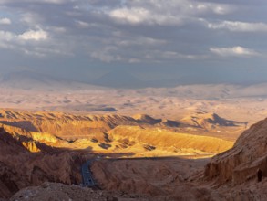 Road through the Atacama Desert, yellow sand desert, Chile, South America