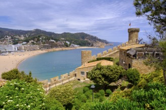 Torre d'en Joanàs, city wall, Tossa de Mar, Costa Brava, Catalonia, Spain, Europe