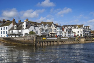 View of Dartmouth from Kingswear over River Dart, Devon, England, United Kingdom, Europe