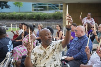 Detroit, Michigan USA, 26 July 2024, LGBT Detroit holds a candlelight vigil to honor LGBT ancestors