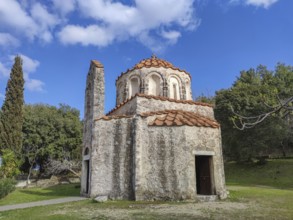 Byzantine Chapel of Agios Nikolaos Fountoukli, one of the oldest churches of Rhodes as a four-conch