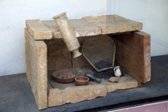 Columbarios Roman burial ground funerary inhumation exhibition, Merida, Extremadura, Spain, Europe