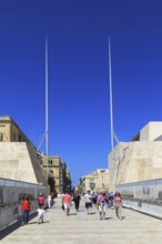 City Gate designed by Renzo Piano, 25m high metal blades, Valletta, Malta, Europe