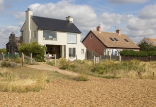 Ronina, a former MOD house redesigned by Casswell Bank architects on the beach at Shingle Street,