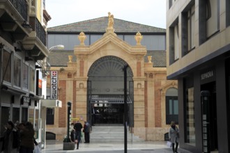 Central market building in city centre of Almeria, Spain, Europe