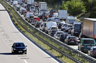 Traffic jam on the A10 motorway near Erkner