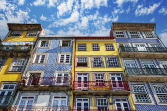 View of Portuguese traditional colorful houses in Porto city, Portugal, Europe