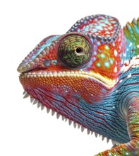 Beautiful chameleon isolated on a white background, AI generated