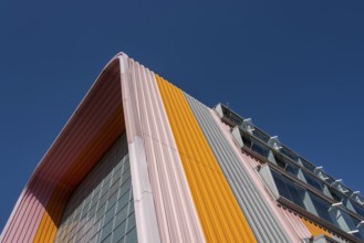 Colourful roof façade, Experimental Factory, Magdeburg, Saxony-Anhalt, Germany, Europe