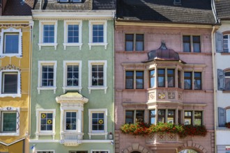 House facade, historic town houses, town houses in detail in the historic old town of Villingen,