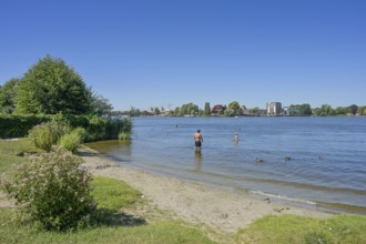 Bathing area next to the Stadtbad Park Babelsberg, Tiefer See, Havel, Potsdam, Brandenburg,