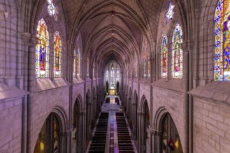 Cathedral Basilica of National Vow in historic center of Quito, Ecuador. Roman catholic church