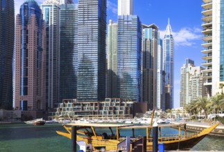 Captivating Dubai Marina, A Scenic Waterfront Skyline of Modern Luxury and High-Rise Architecture