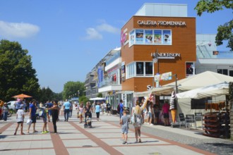 The promenade with modern buildings in Swinoujscie, Swinemünde, West Pomerania, Poland, East