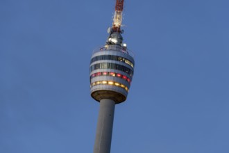 Stuttgart TV tower lights up in the national colours of black, red and gold for the 2024 European