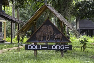 Sign at Doli Lodge, Bayanga, Sangha-Mbaéré Prefecture, Central African Republic, Africa