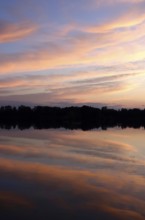 Upper Lusatian heath and pond landscape, evening mood, June, Saxony, Germany, Europe