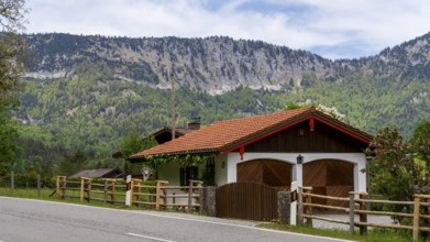 Farmhouses and farmsteads at the Götschenalm, Bichofswiesen, Bavaria, Germany, Europe