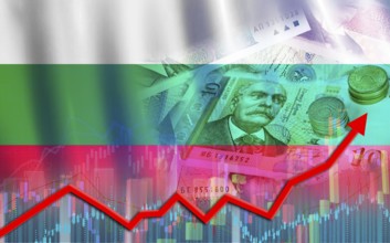 Bulgaria economy growth on financial graph. Bulgarian financial growth, economic recovery