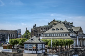 Italian village and Semper Opera House at the theatre square in the inner old town of Dresden,