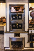 Cooker, kitchen, Civico Museo Sartorio with original 19th century family living rooms and museum