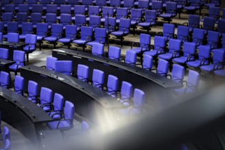 Empty chairs in the German Bundestag. Berlin, 13.06.2024