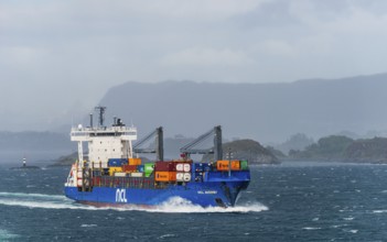 Container Ship NCL AVEROY, ALESUND, Geirangerfjord, Norway, Europe