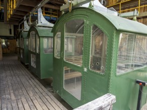 Cabins of an old cable car, Reserva Biológica Huilo Huilo, Chile, South America