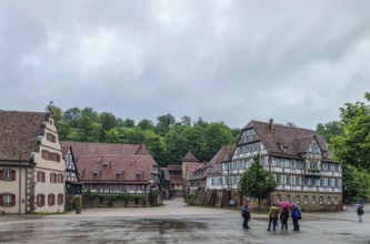 Monastery courtyard with half-timbered houses of the former Cistercian Abbey Maulbronn, UNESCO