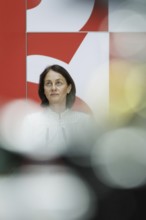 Katarina Barley, SPD lead candidate for the 2024 European elections, at a press conference