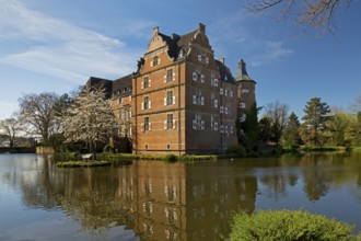 Bedburg Castle, former moated castle in the Erft lowlands, Rhine-Erft district, Lower Rhine, North