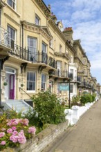 History buildings traditional guesthouses on seafront, Kirkley Cliff Road, Lowestoft, Suffolk,