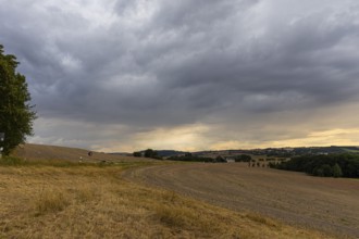 Rain clouds near Babisnau in the Eastern Ore Mountains, Landscape, Babisnau, Saxony, Germany,