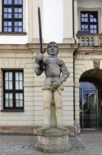 Roland statue in front of the City Hall, Magdeburg, Saxony Anhalt, Germany, Europe