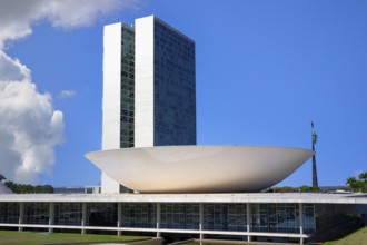 National Congress, designed by Oscar Niemeyer, World Heritage Site, Brasilia, Federal district,