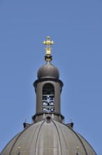 Dome with carillon of the Protestant Christuskirche in Mainz, Rhineland-Palatinate, Germany, Europe