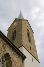 Peter and Paul, church, protestant church, church, church tower, clock, sacral building, Gönningen,