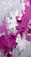 AI generated abstract art showcasing a dynamic splash of pink colors in portrait format