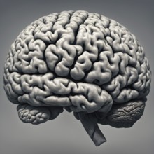 Three dimensional render of the intricately detailed human brain, AI generated