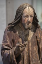 Head of Christ, detail of the Palmesel, wooden figure from around 1520, Diözesan Museum, .