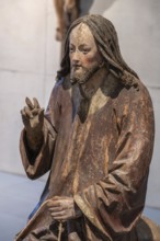 Detail of Christ, Palmesel, wooden figure from around 1520, Diözesan Museum, Rottenburg,